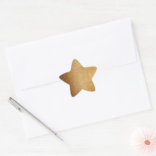 Gold Glitter  Ster Sticker (Envelop)