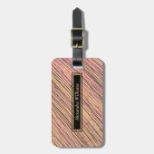 Gold Glitter Stripes Elegant - Speciaal Bagagelabel (Voorkant verticaal)