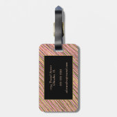 Gold Glitter Stripes Elegant - Speciaal Bagagelabel (Achterkant verticaal)