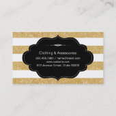 Gold Glitter | Stripes Visitekaartje (Achterkant)