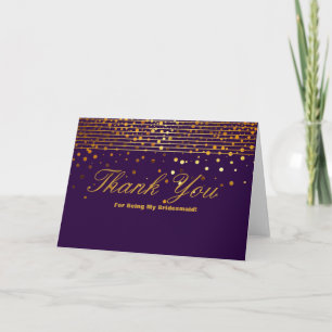 Gold Glitter Stripes voor mijn Bridesmaid Dank Bedankkaart