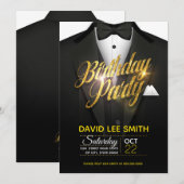 Gold Glitter Suit Birthday Party Kaart (Voorkant / Achterkant)