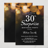 Gold Glitter Surprise 30th Birthday Invitation Kaart (Voorkant / Achterkant)