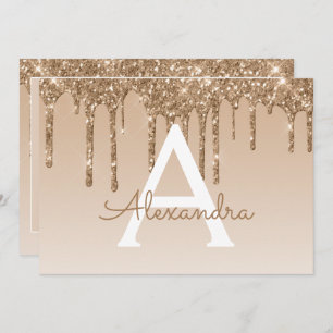 Gold Glitter Sweet 16 Sparen de Datum Kaart