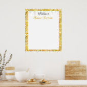 Gold Glitter Sweet Sixteen Bat Mitzvah Log in Poster (Keuken)