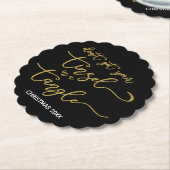 Gold Glitter Tangled Tinsel Kartonnen Onderzetters (Gekanteld)