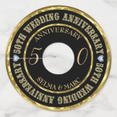 Gold Glitter Tekst Wijnglaslabel (Voorkant)