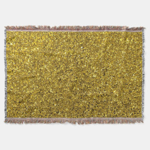 Gold Glitter Throw Blanket Deken