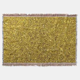 Gold Glitter Throw Blanket Deken