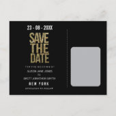 Gold Glitter Typografie Save the Date Briefkaart (Achterkant)