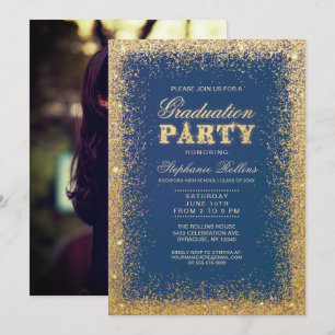 Gold & Glitter Uitnodigingen voor het afstuderen -