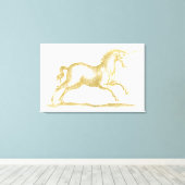 Gold Glitter Unicorn Fantasy Canvas Afdruk (Insitu (Houten vloer))