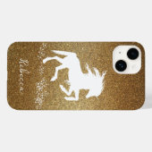 Gold Glitter Unicorn Hoesje-Mate iPhone Case (Achterkant (horizontaal))