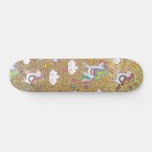 Gold glitter unicorn patroon skateboard (Horizontaal)