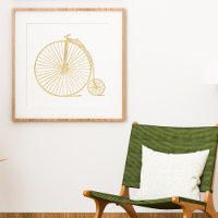 Gold Glitter Unicycle Bike Minimalist
