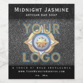 Gold Glitter Vertical QR code Professional Mail Wijn Etiket (Enkel label)