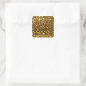 Gold Glitter Vierkante Sticker (Tas)