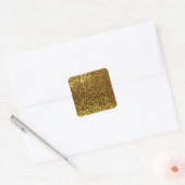 Gold Glitter Vierkante Sticker (Envelop)