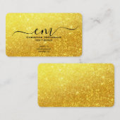Gold Glitter Visitekaartjes – Elegant Script (Voorkant / Achterkant)