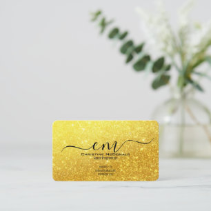 Gold Glitter Visitekaartjes – Elegant Script