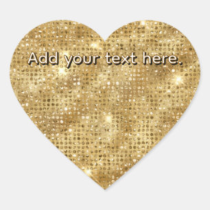 Gold Glitter Voeg je eigen tekst Hart Sticker