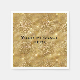 Gold Glitter Voeg je eigen tekst toe Servet