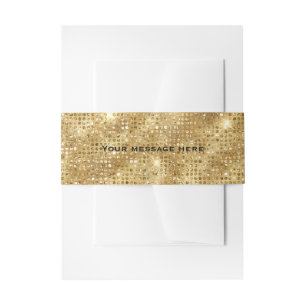 Gold Glitter Voeg je eigen tekst toe Uitnodigingen Wikkel