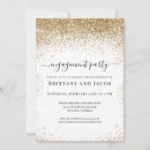 Gold Glitter Wedding Engagement Party Kaart (Voorkant)