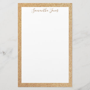 Gold Glitter Wedding Party   Gepersonaliseerd Briefpapier