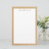 Gold Glitter Wedding Party | Gepersonaliseerd Briefpapier (Staand voorkant)