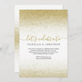 Gold Glitter Wedding Reception slechts Uitnodiging (Voorkant / Achterkant)