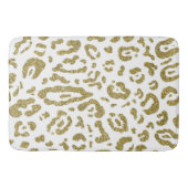 Gold Glitter White Cheetah Leopard Animal Print Badmat (Voorkant)