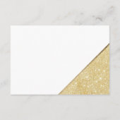 Gold glitter White script bruiloft richting Informatiekaartje (Achterkant)