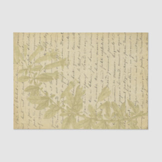 Gold Glitter Wildflower Script Decoupage Tissuepapier