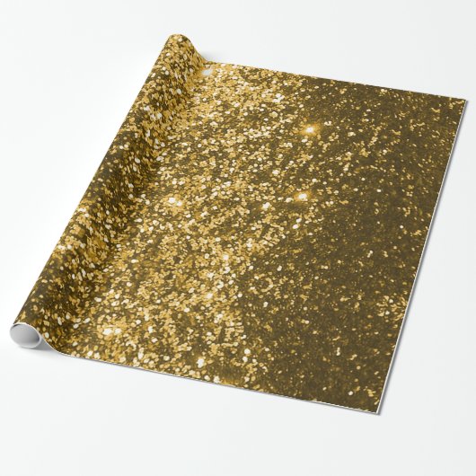 Gold Glitter Wrapping Paper Cadeaupapier (Uitgerold)