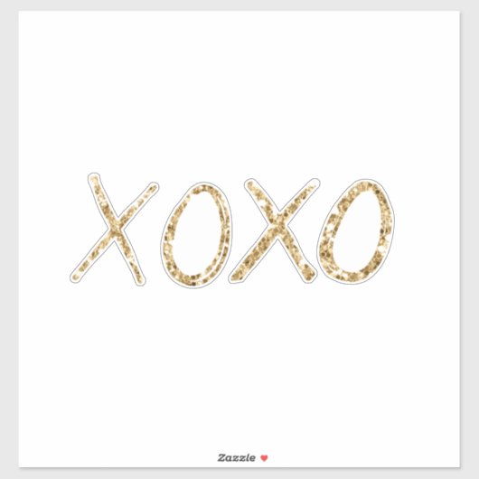 Gold Glitter XOXO Sticker (Vel)