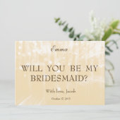 Gold Glitter zal je mijn Bridesmaid zijn Kaart (Staand voorkant)