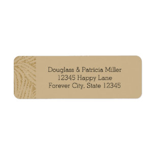 Gold Glitter Zebra afdrukken Etiket