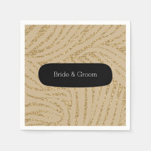 Gold Glitter Zebra afdrukken Servetten