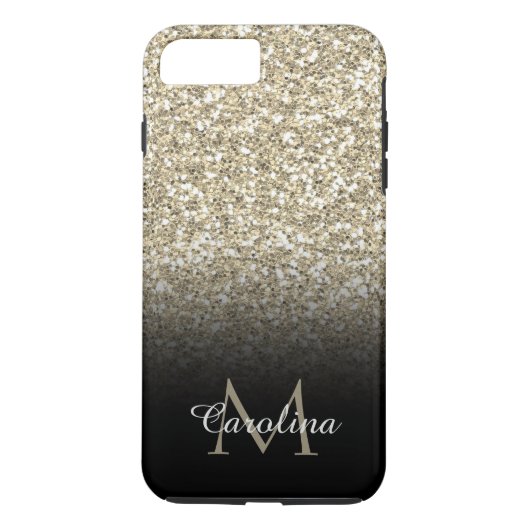 Gold Glitter, zwart, op maat Case-Mate iPhone Case (Achterkant)