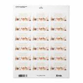 Gold Glitters Autumn Botanical Floral Address Etiket (Full Sheet)