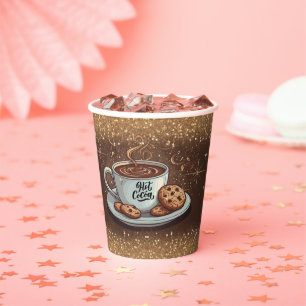 Gold Glitters Hot Chocolate Winter Baby shower Papieren Bekers