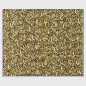 Gold Glittery Confetti Merry Kerstry Cadeaupapier (Vlak)
