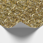 Gold Glittery Confetti Merry Kerstry Cadeaupapier (Hoek)