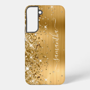 Gold Glittery Folie Girly Handtekening Samsung Galaxy Hoesje