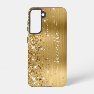 Gold Glittery Folie Girly Handtekening Samsung Galaxy Hoesje