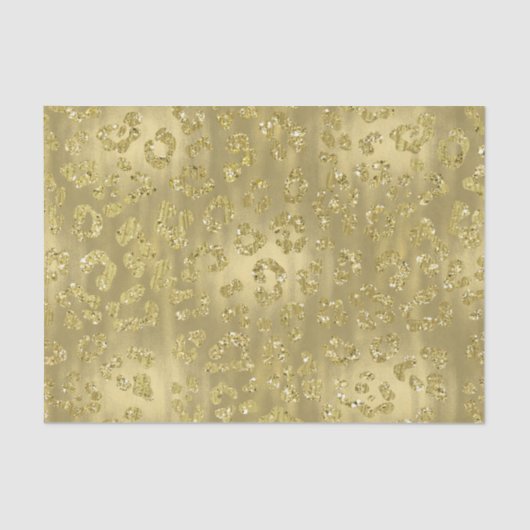 Gold Glittery Leopard Print Tissuepapier (Voorkant)