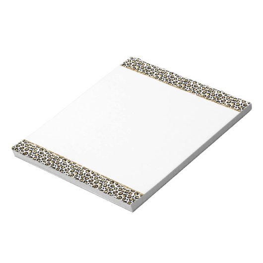 Gold Glitz Black leopard-printer Notitieblok (Gedraaid)