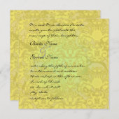 Gold Glitz Damask Wedding Uitnodiging (Voorkant / Achterkant)