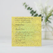 Gold Glitz Damask Wedding Uitnodiging (Staand voorkant)